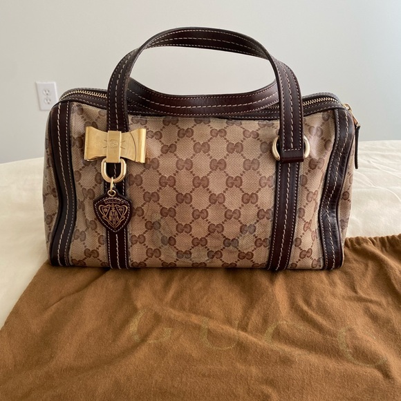 Gucci Brown Monogram Handbag - Picture 1 of 10